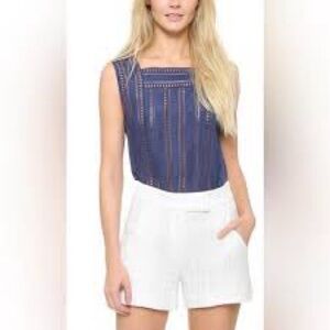 Veronica Beard Navy Blue Sleeveless Tank Top